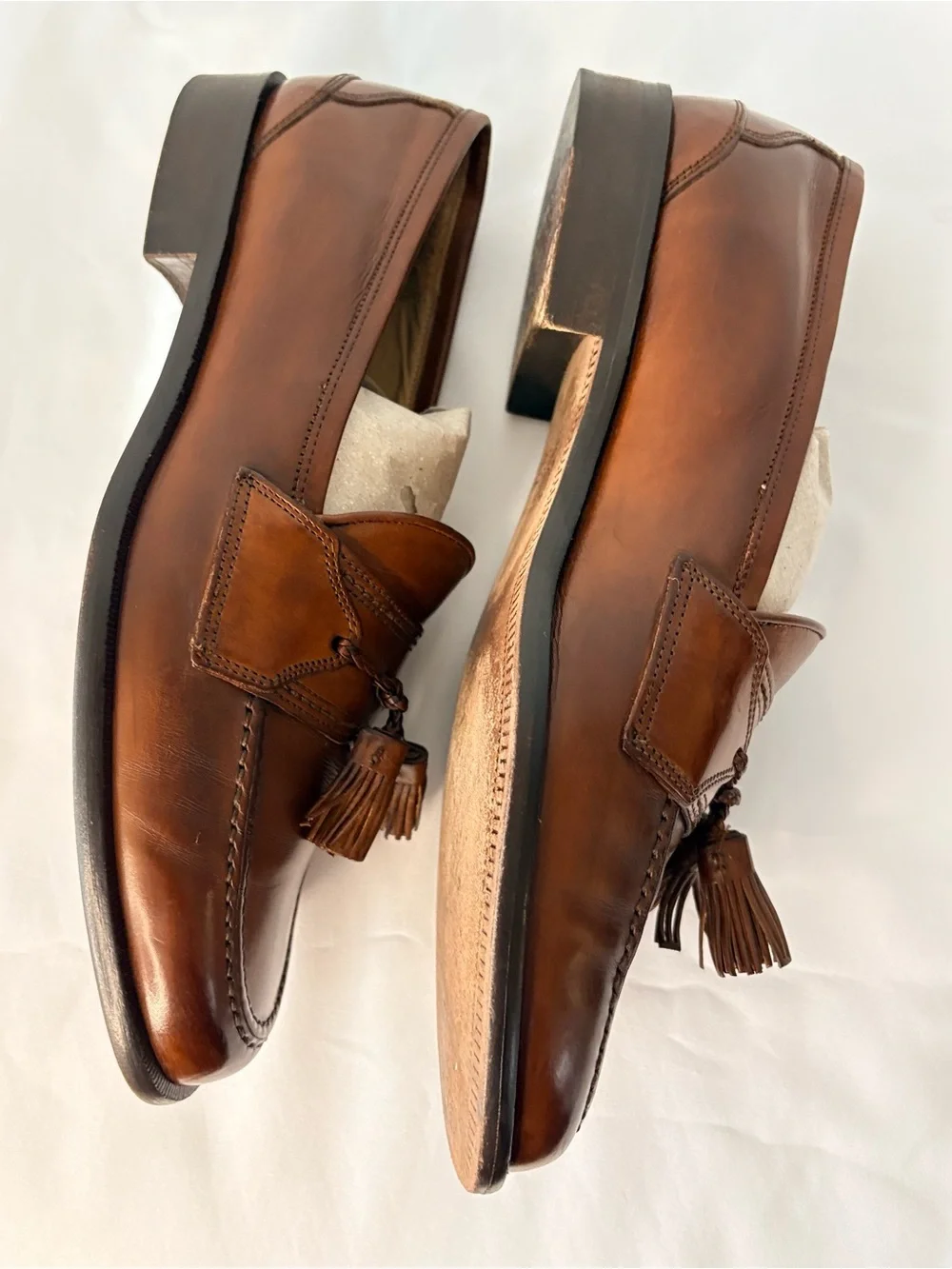 : Johnston & Murphy Italian Leather Tassel Loafers 8.5 M